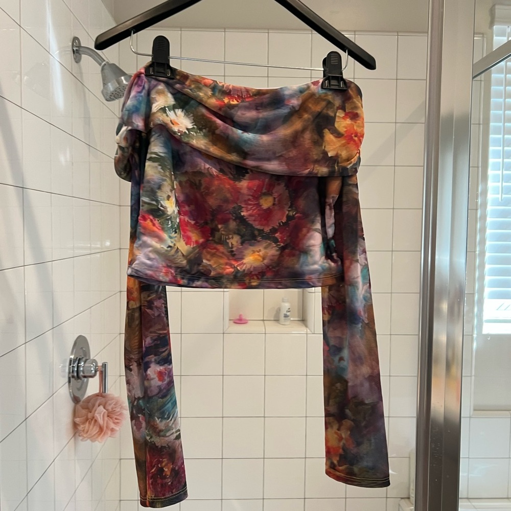 12th Tribe Multicolor Floral Top - Picture 2 of 3